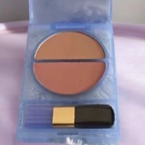 Vintage Estee Lauder Blush All Day Rosemarble Tawny Duo Brush .09 2.5g Makeup